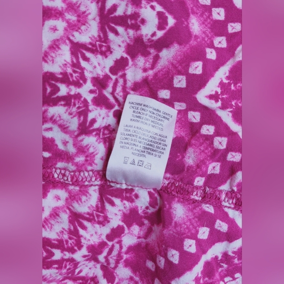 Terra & Sky Fucshia Printed Ruffle Bell Sleeve Size 2X Tunic Top Flowy Boho - Picture 8 of 10